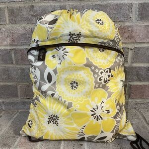 Thirty-One Floral Backpack in Yellow and Gray